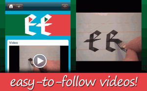 Screen grab of Learn Gothic Calligraphy iPhone App