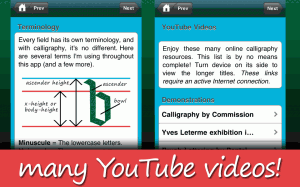 Screen grab of Learn Gothic Calligraphy iPhone App