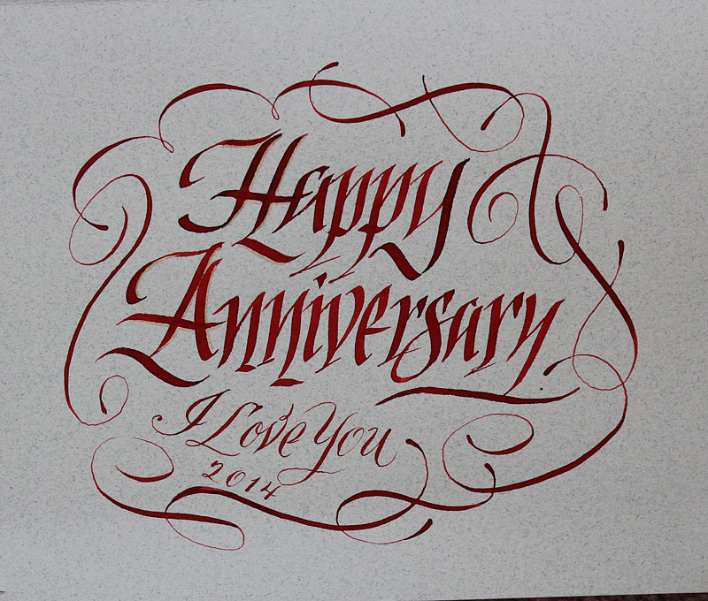 My wedding anniversary card to my wife, 2014.