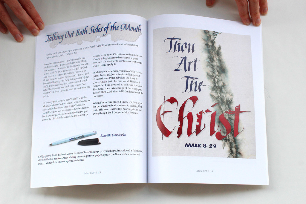 Inside pages of my Spiritual Calligraphy devotional book