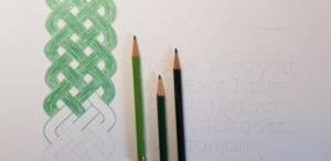 I used these pencils in the initial P